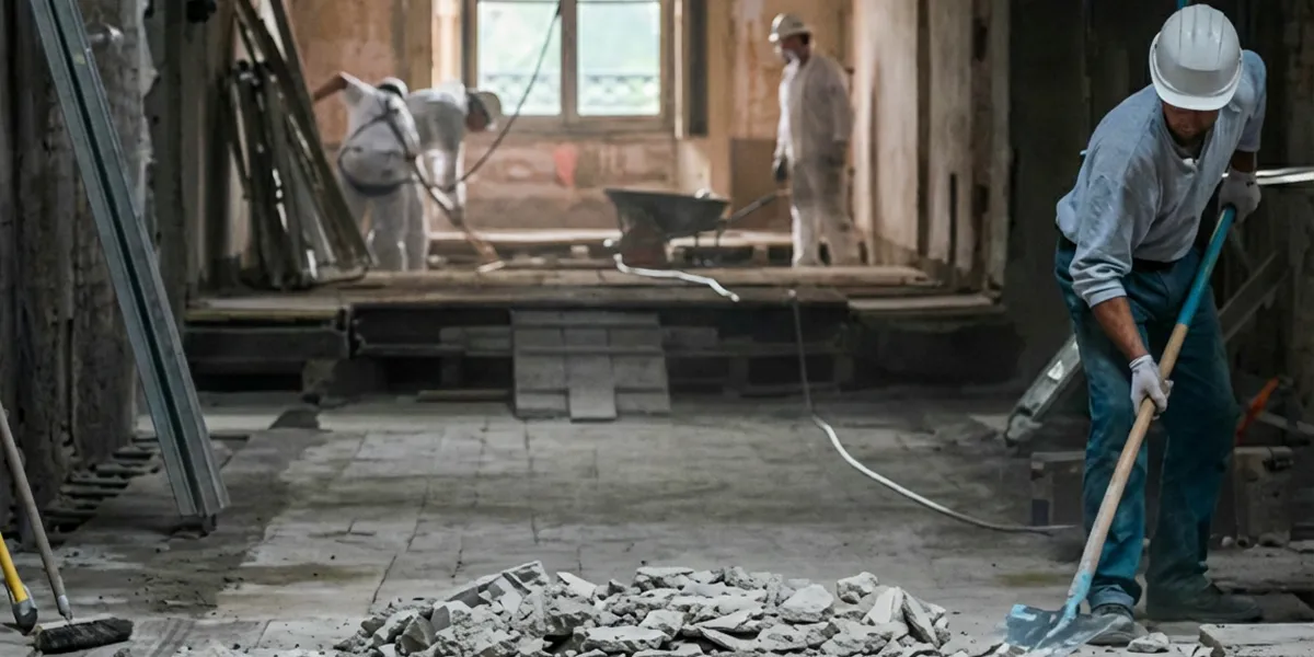 fire damage restoration professionals performing structural cleanup and restoration after a fire in Albany, NY